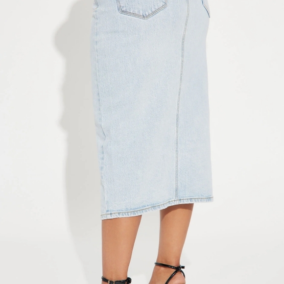 NWT 🔥 Fashion Nova Open to it denim midi skirt, WPL 2X - Picture 9 of 9